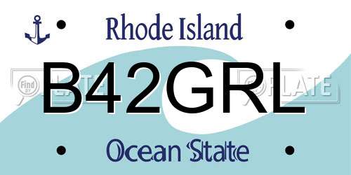 B42GRL Rhode Island License Plate