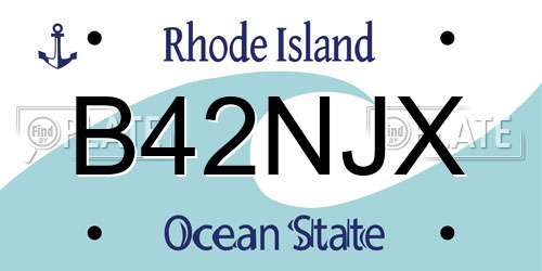 B42NJX Rhode Island License Plate