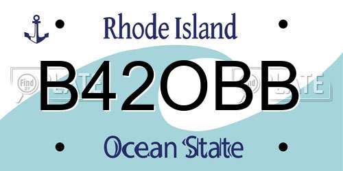 B42OBB Rhode Island License Plate