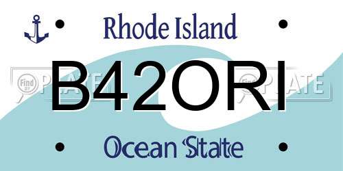 B42ORI Rhode Island License Plate