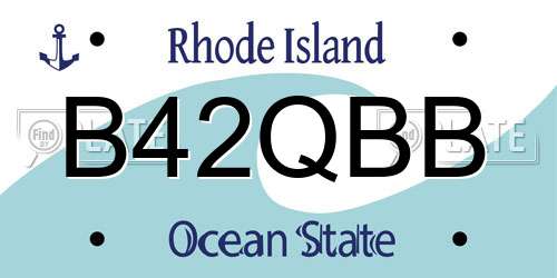 B42QBB Rhode Island License Plate
