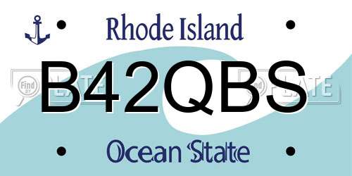 B42QBS Rhode Island License Plate