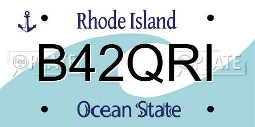 B42QRI Rhode Island License Plate