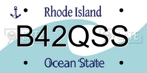 B42QSS Rhode Island License Plate
