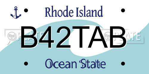 B42TAB Rhode Island License Plate