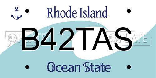 B42TAS Rhode Island License Plate