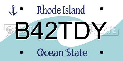 B42TDY Rhode Island License Plate
