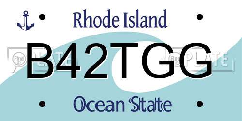 B42TGG Rhode Island License Plate