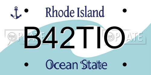 B42TIO Rhode Island License Plate