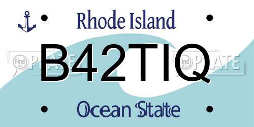 B42TIQ Rhode Island License Plate