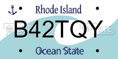 B42TQY Rhode Island License Plate
