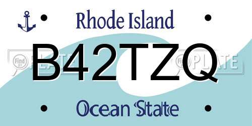 B42TZQ Rhode Island License Plate