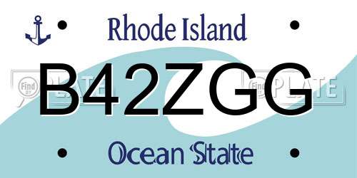 B42ZGG Rhode Island License Plate