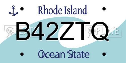B42ZTQ Rhode Island License Plate