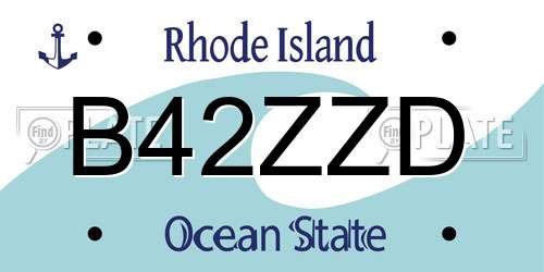 B42ZZD Rhode Island License Plate