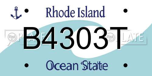 B4303T Rhode Island License Plate