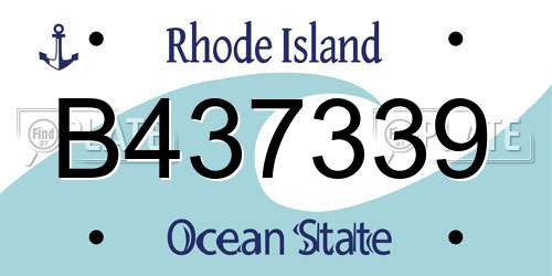 B437339 Rhode Island License Plate