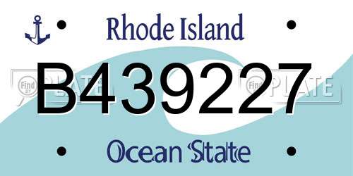 B439227 Rhode Island License Plate