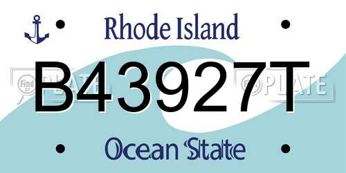 B43927T Rhode Island License Plate
