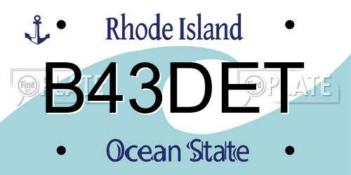 B43DET Rhode Island License Plate