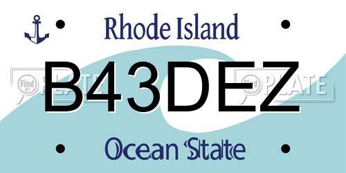 B43DEZ Rhode Island License Plate