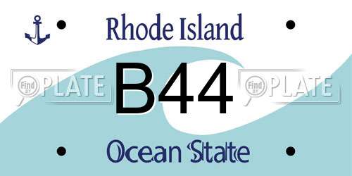B44 Rhode Island License Plate