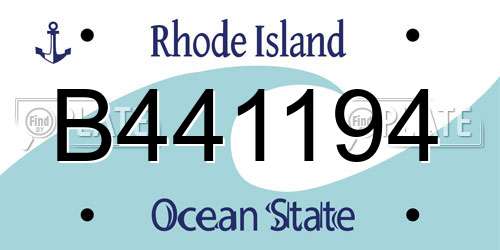 B441194 Rhode Island License Plate