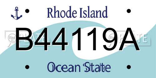 B44119A Rhode Island License Plate