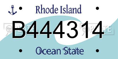 B444314 Rhode Island License Plate