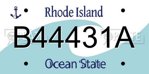 B44431A Rhode Island License Plate