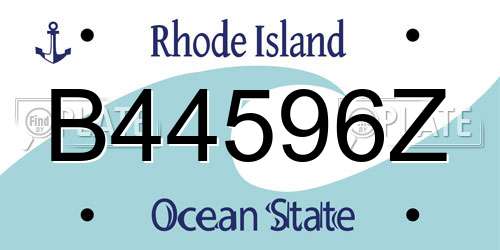 B44596Z Rhode Island License Plate