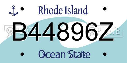 B44896Z Rhode Island License Plate