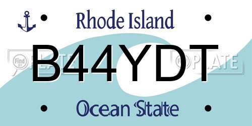 B44YDT Rhode Island License Plate