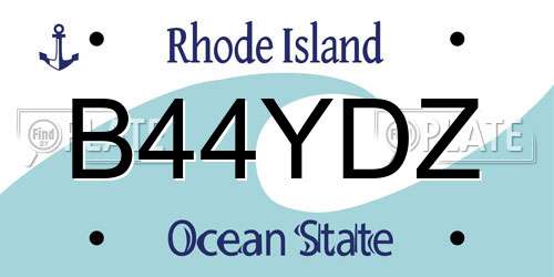 B44YDZ Rhode Island License Plate