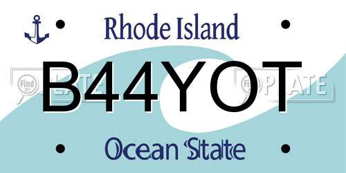 B44YOT Rhode Island License Plate
