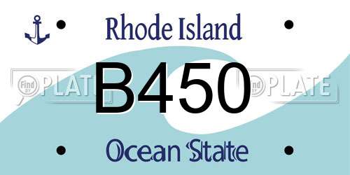 B450 Rhode Island License Plate