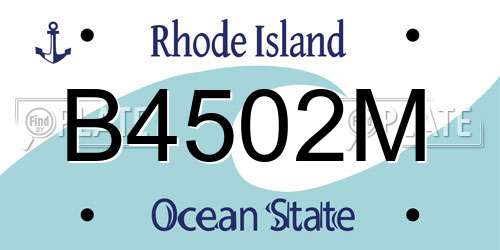 B4502M Rhode Island License Plate
