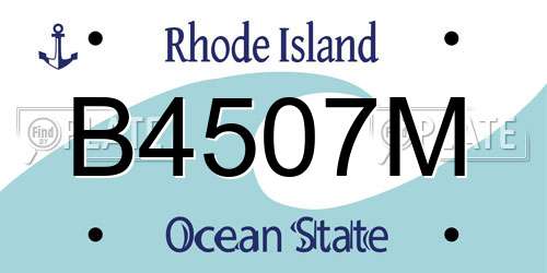 B4507M Rhode Island License Plate