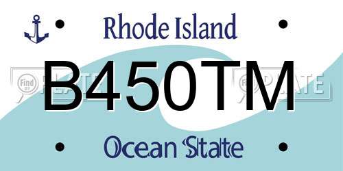 B450TM Rhode Island License Plate