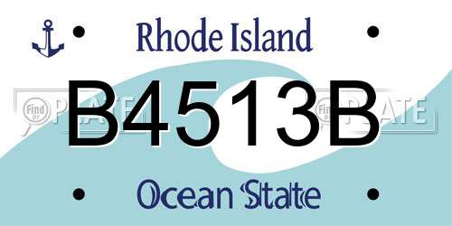 B4513B Rhode Island License Plate