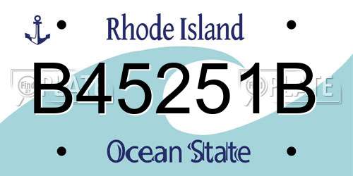 B45251B Rhode Island License Plate