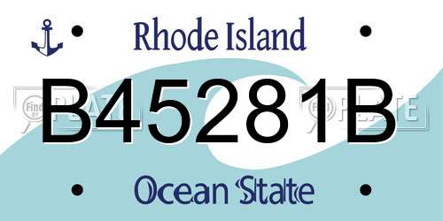 B45281B Rhode Island License Plate