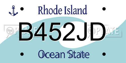 B452JD Rhode Island License Plate