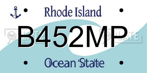 B452MP Rhode Island License Plate