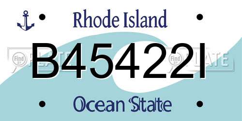 B45422I Rhode Island License Plate