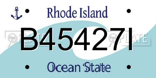 B45427I Rhode Island License Plate