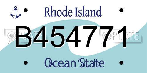 B454771 Rhode Island License Plate