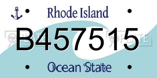 B457515 Rhode Island License Plate