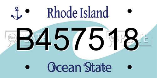 B457518 Rhode Island License Plate