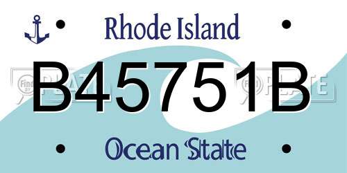 B45751B Rhode Island License Plate